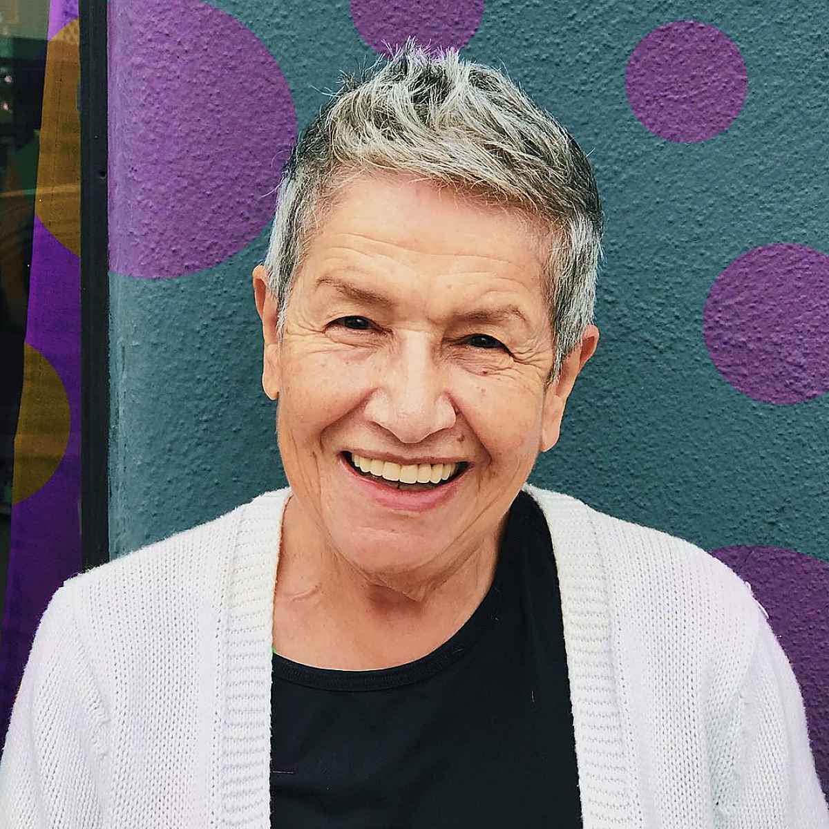 salt and pepper spiky pixie cut for women over sixty