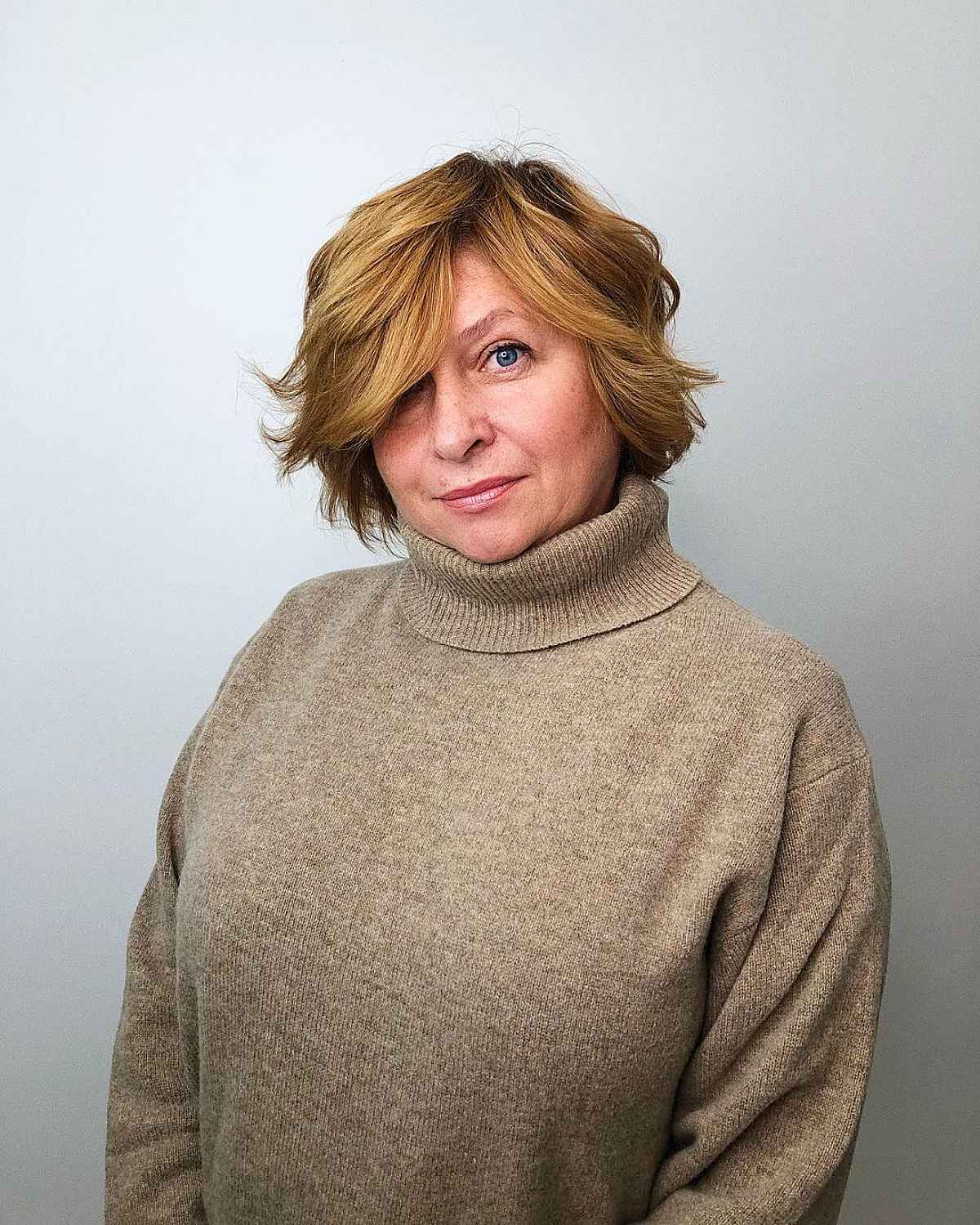 sandy brown and blonde blend for ladies over seventy