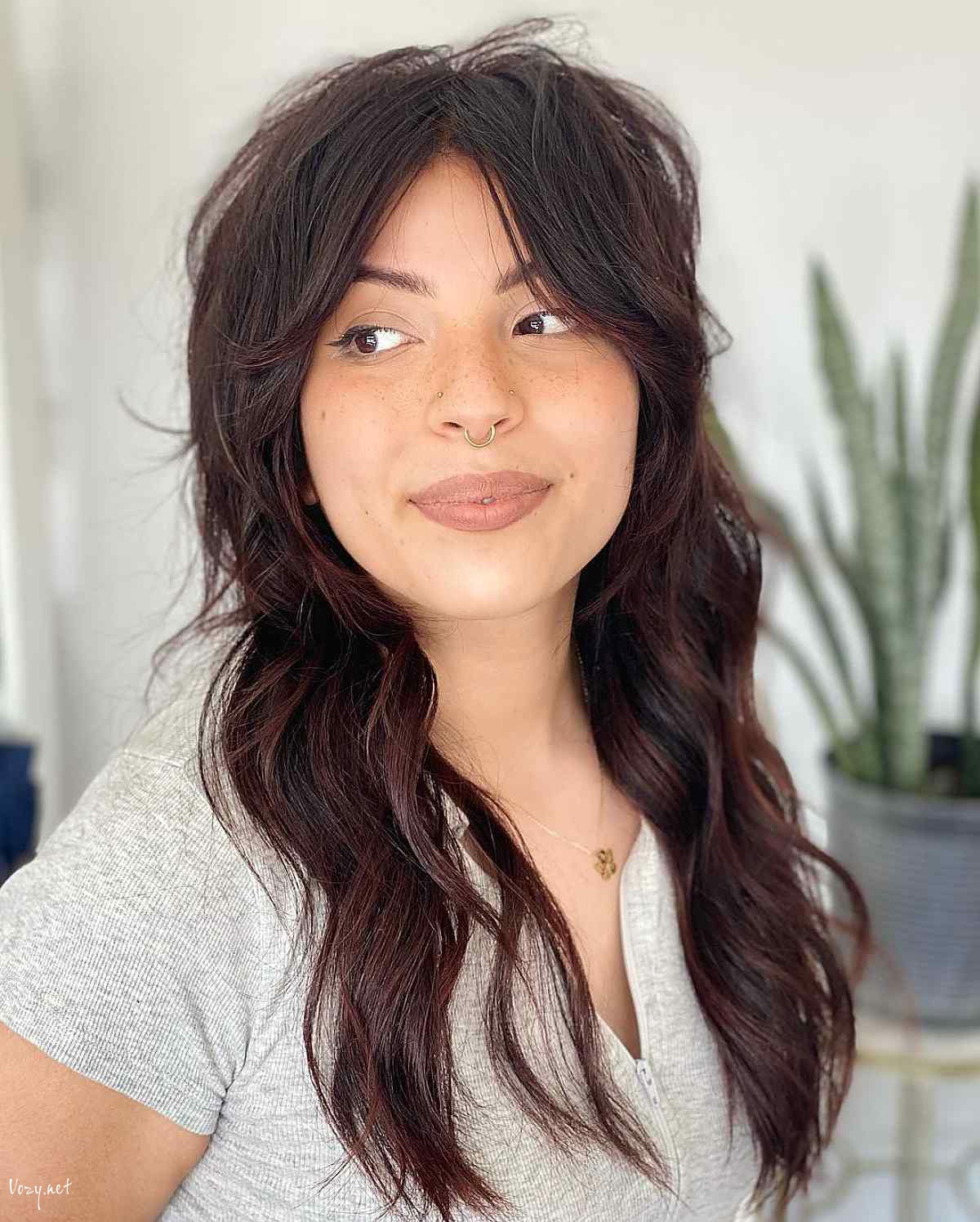 shag haircut with beach waves