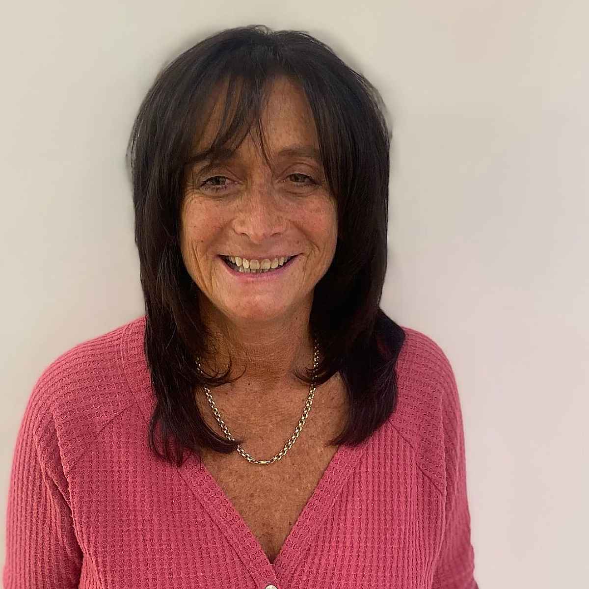 shaggy hairstyle for long hair for ladies over 60