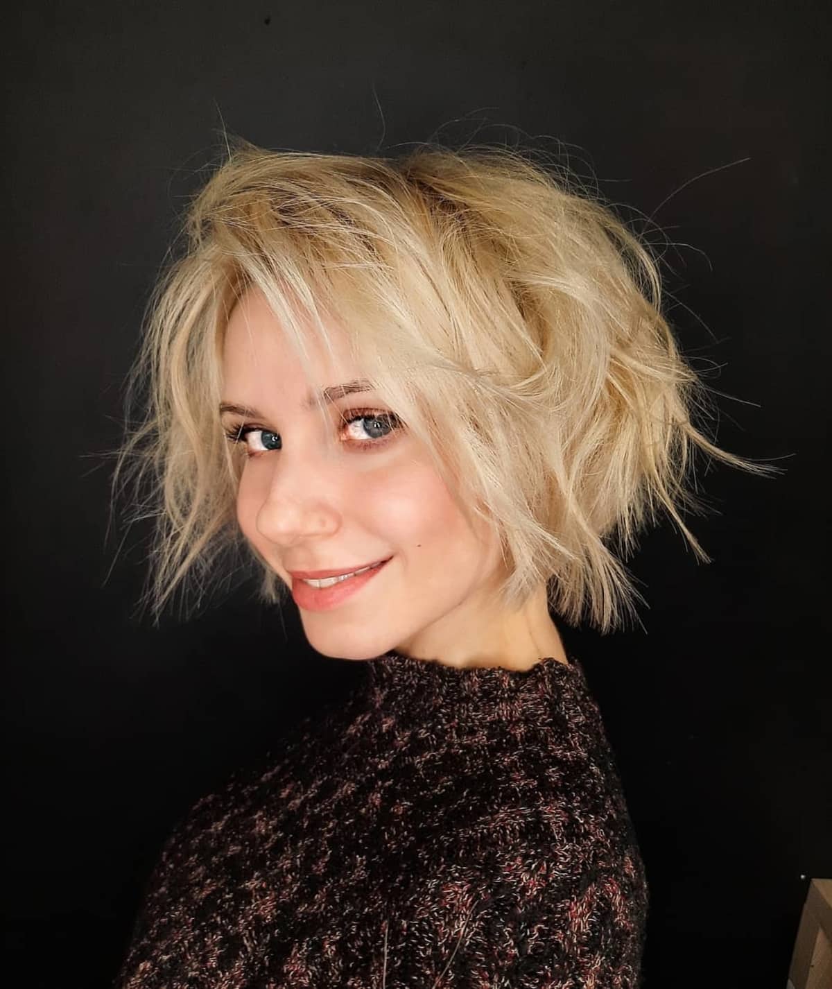shaggy layered bob for fine hair
