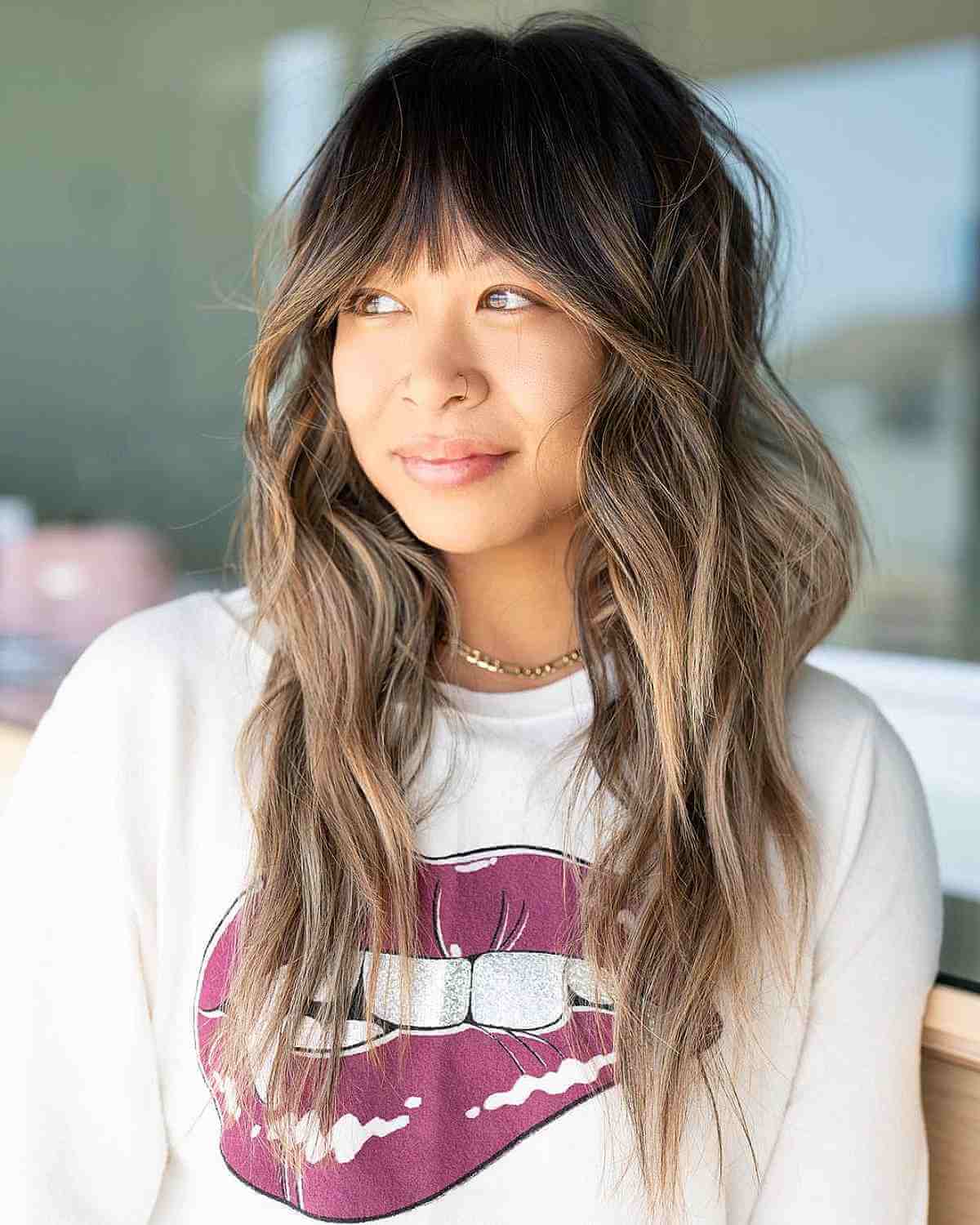 shaggy long hair