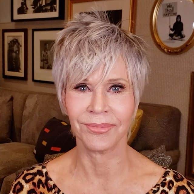 shaggy pixie cut for fifty year old woman with fine hair