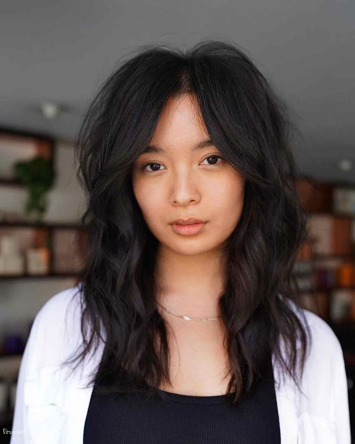 shaggy undone texture with curtain fringe