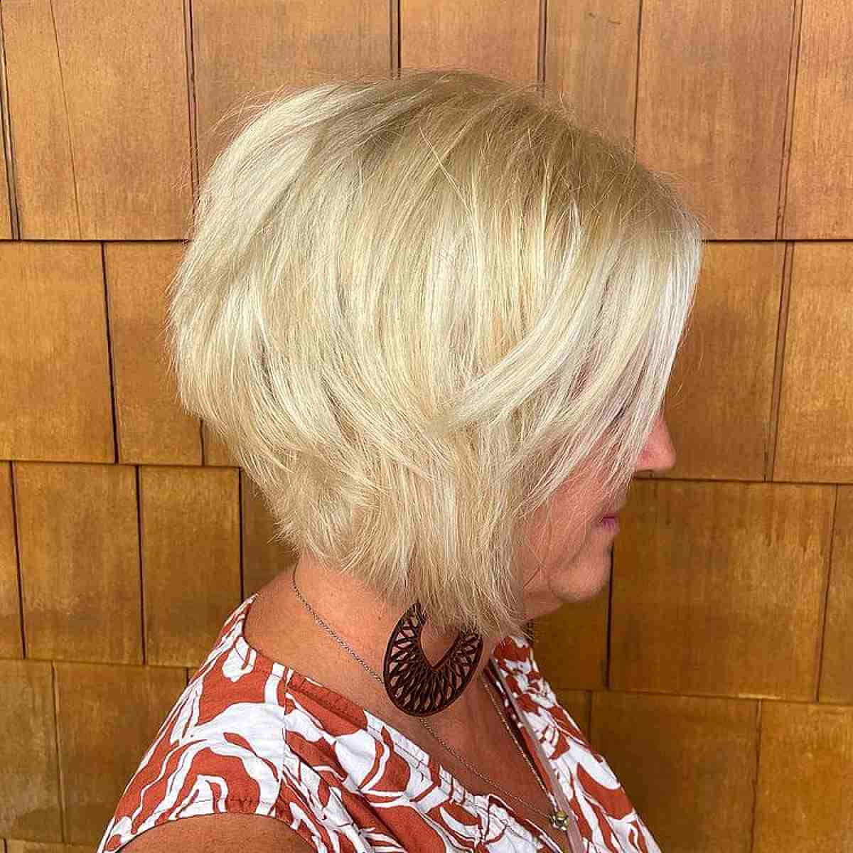 short choppy a line cut woman over 50