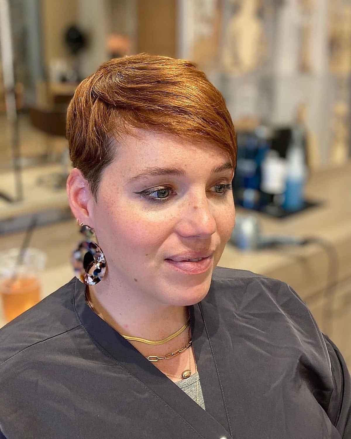 short copper pixie on women aged 40