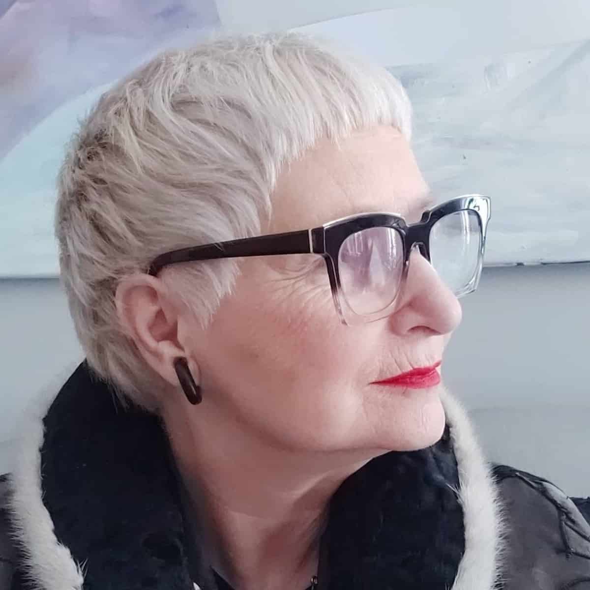 short crop with bangs for over 60