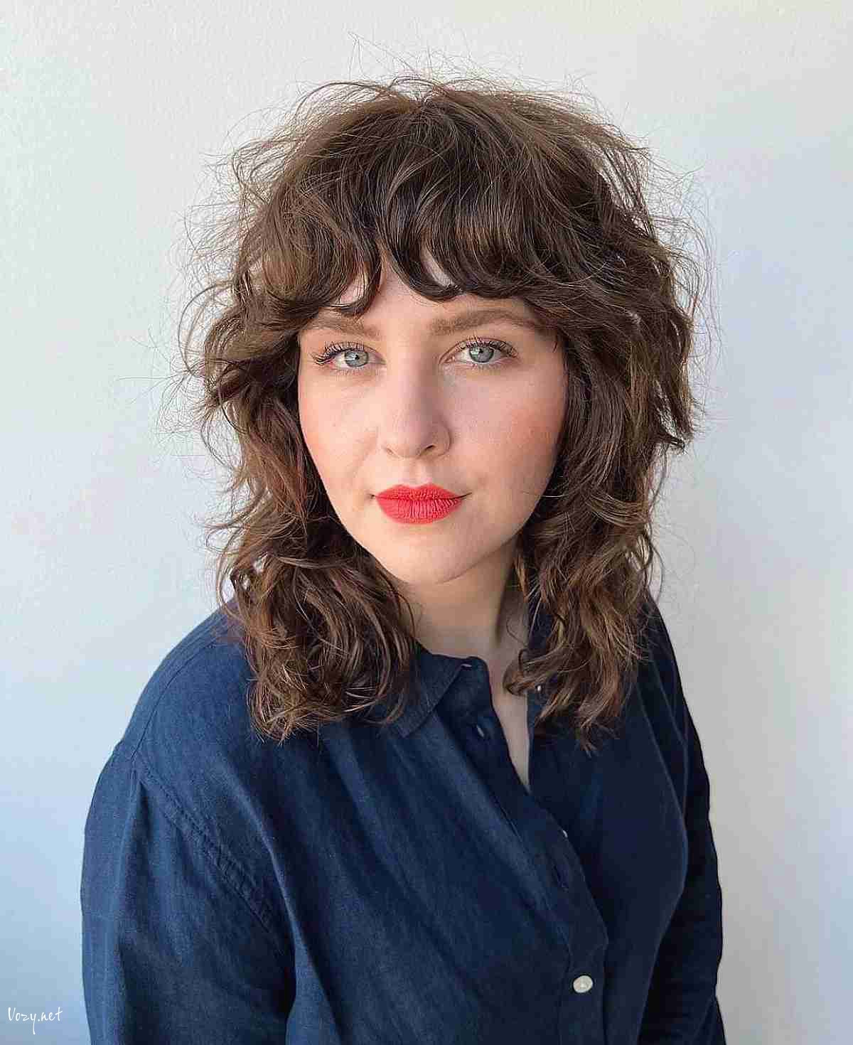 short curly shag haircut