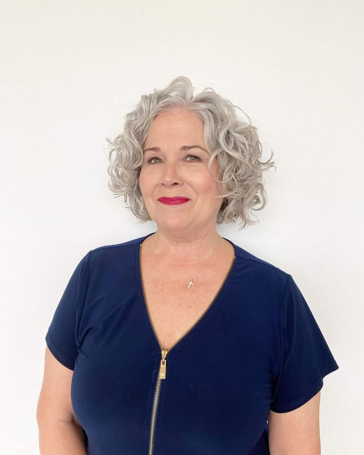 short cut bob for naturally curly hair women over 50
