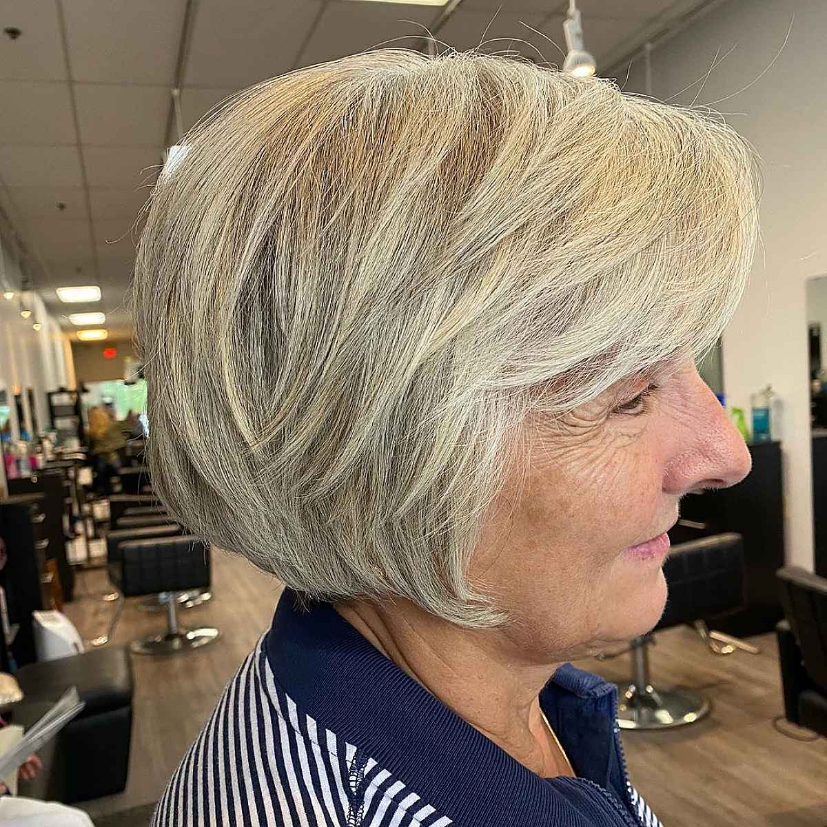 short layered bob for women over the age of 60