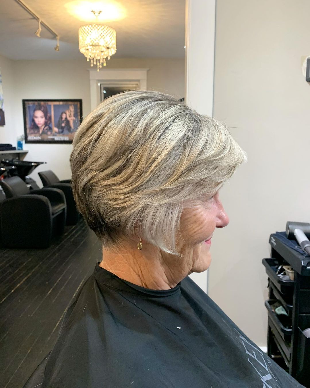 short layered bob haircut for ladies over 70