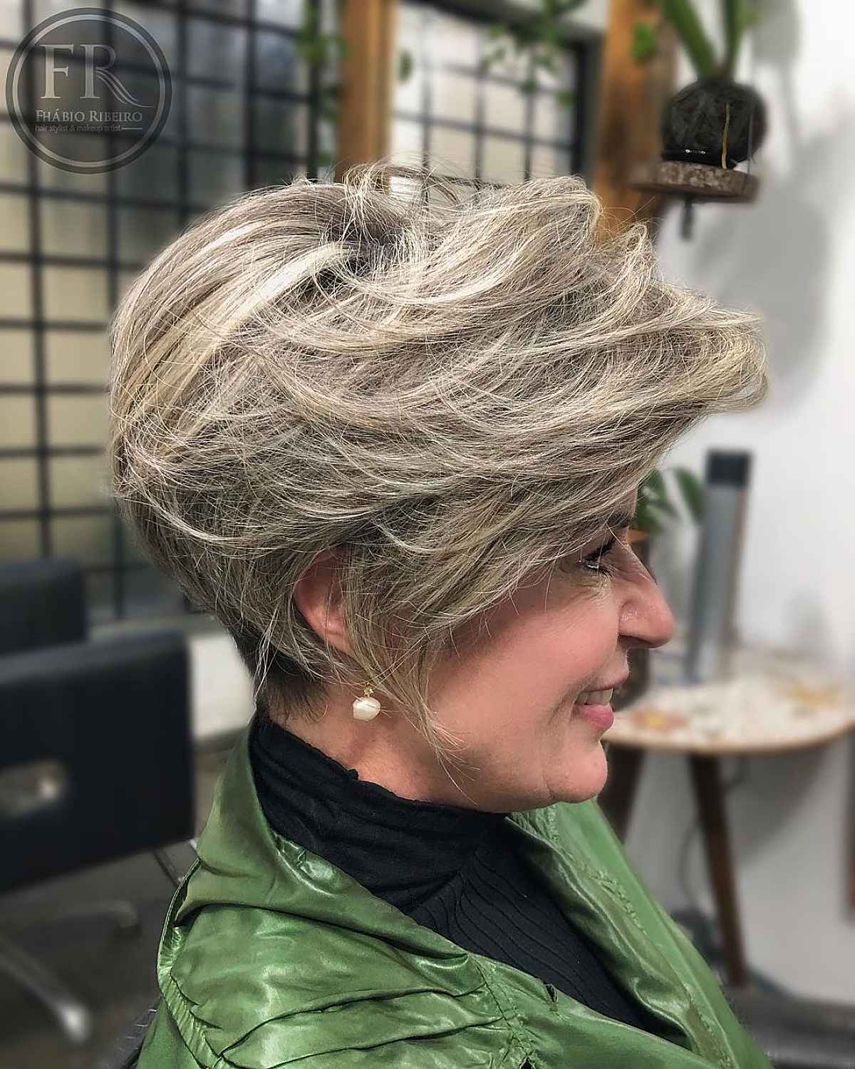short pixie bob with feathered bangs