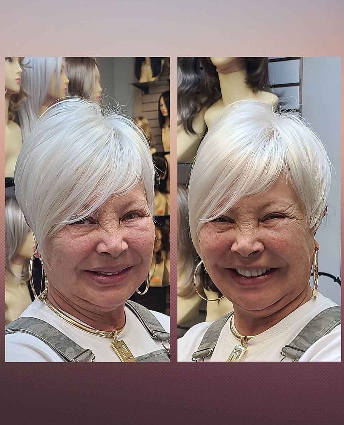 short pixie cut with bangs for 70 year old women