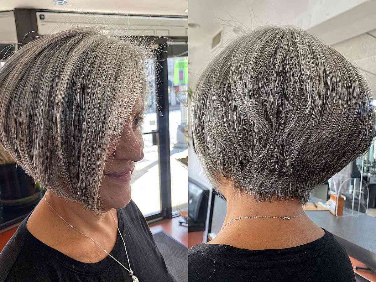 short tapered bob cut for ladies 60 and over