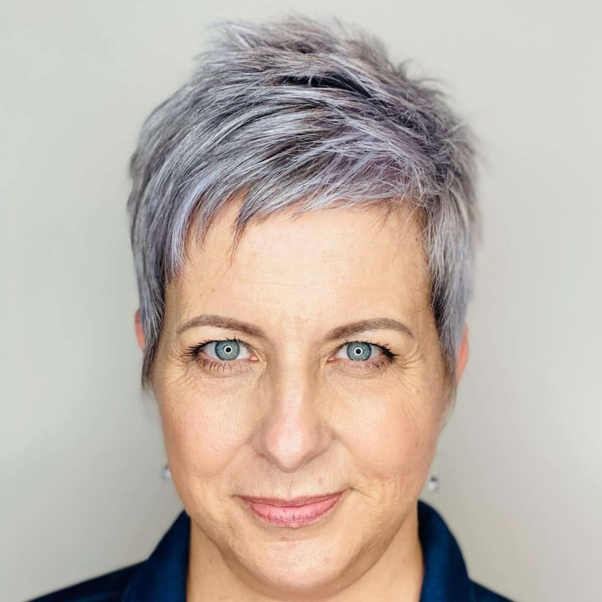short textured hairstyle for woman over 50