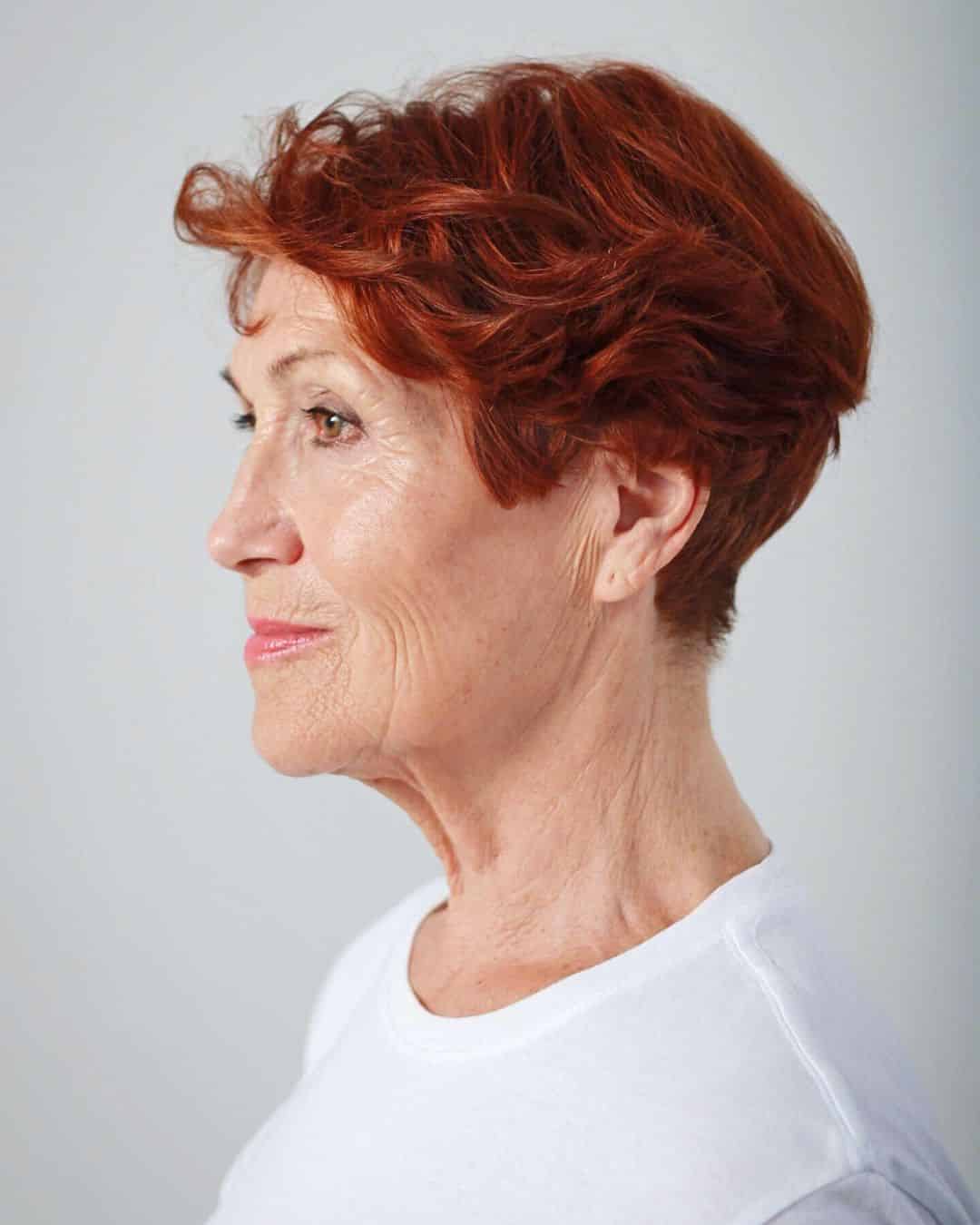 short wedge cut for women in their 70s