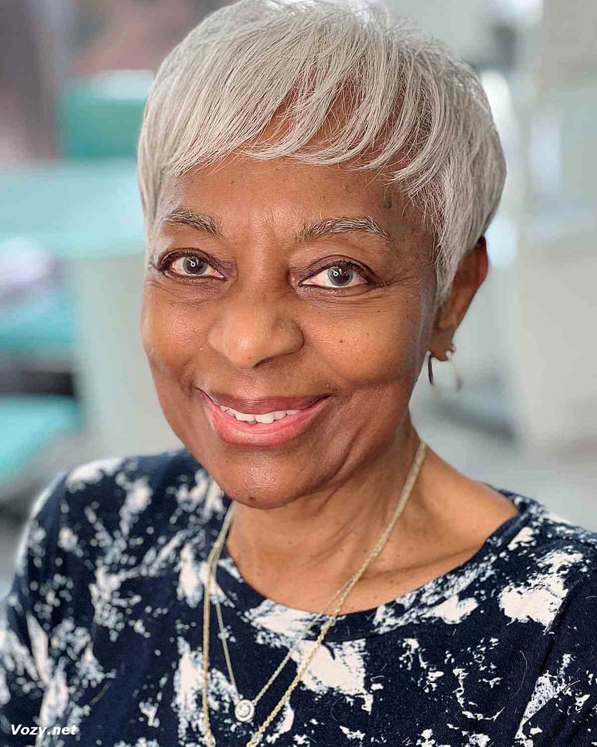 short white wispy pixie for older black women