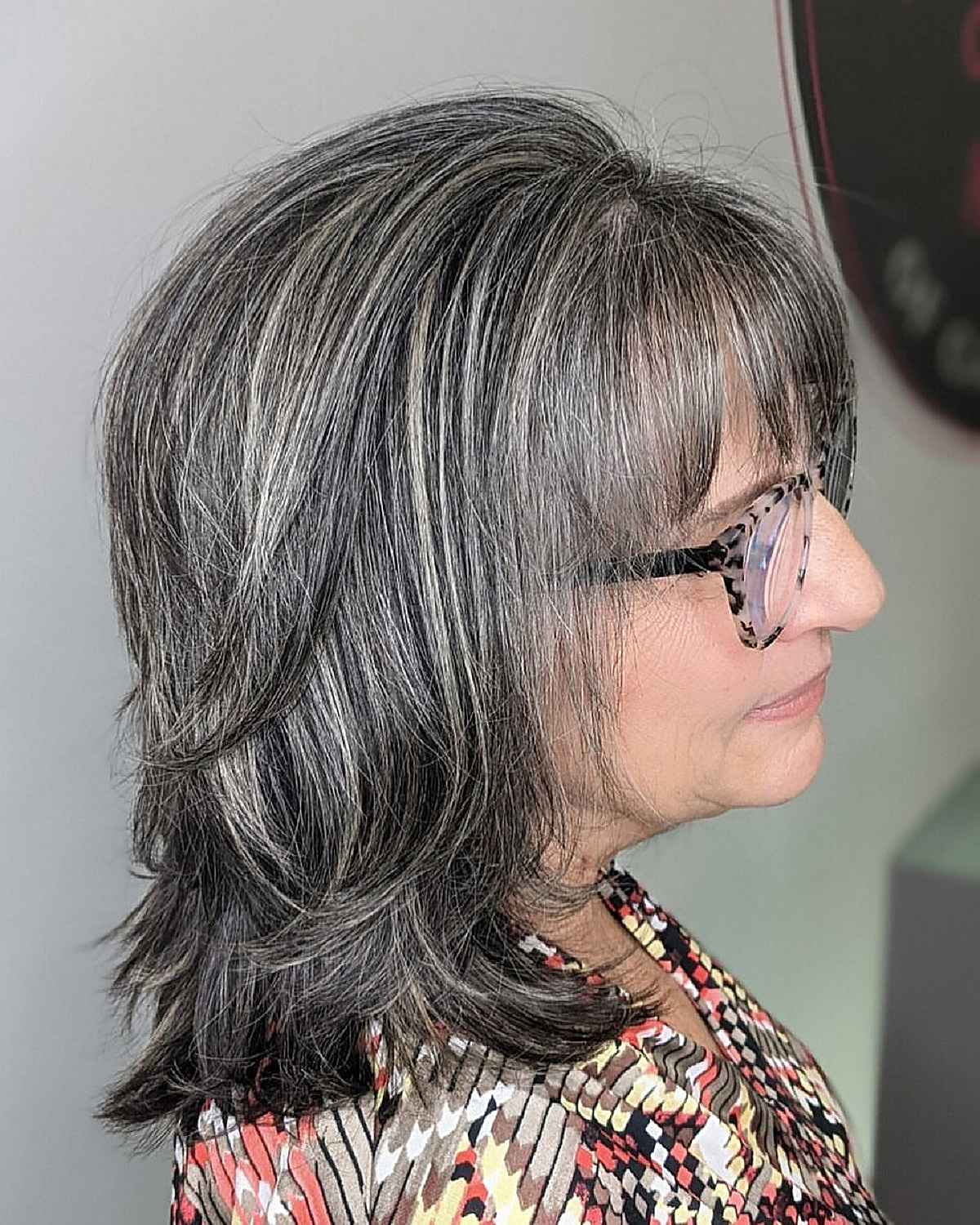 shoulder length razored cut for women over sixty