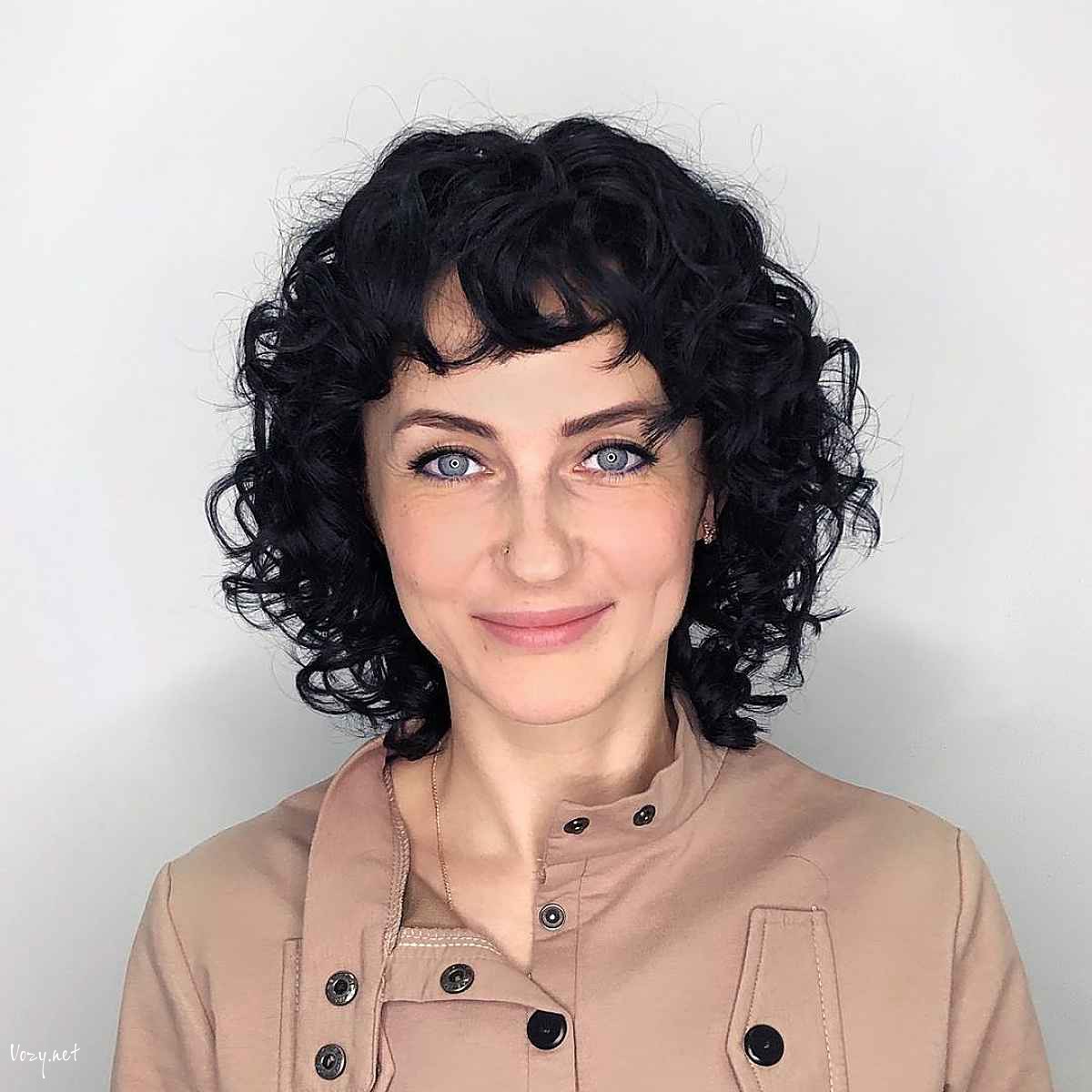 shoulder length shag for curly hair