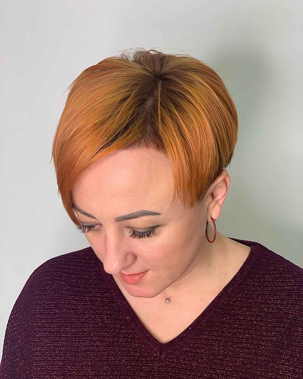 side parted pixie for ladies turning forty with fine hair
