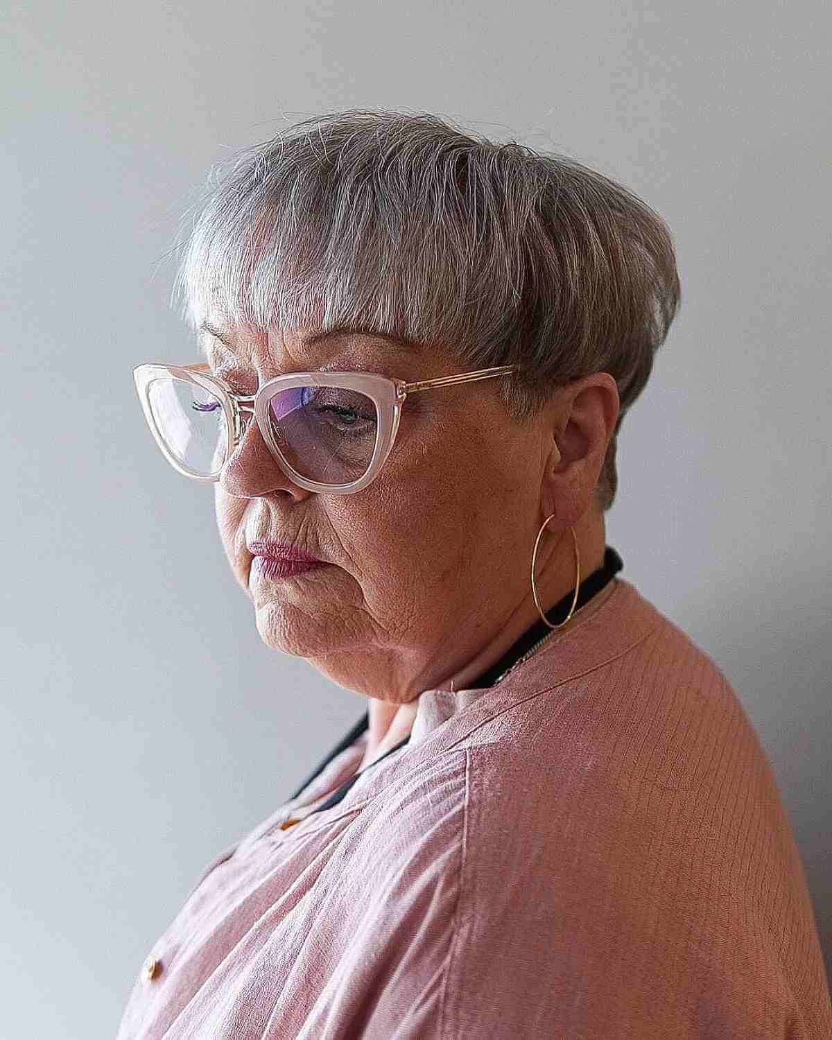 silver bowl cut for overweight ladies past 60