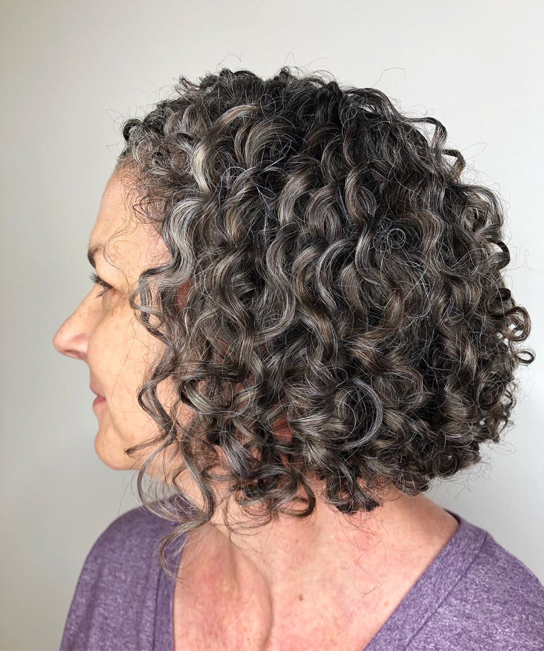silver gray curls