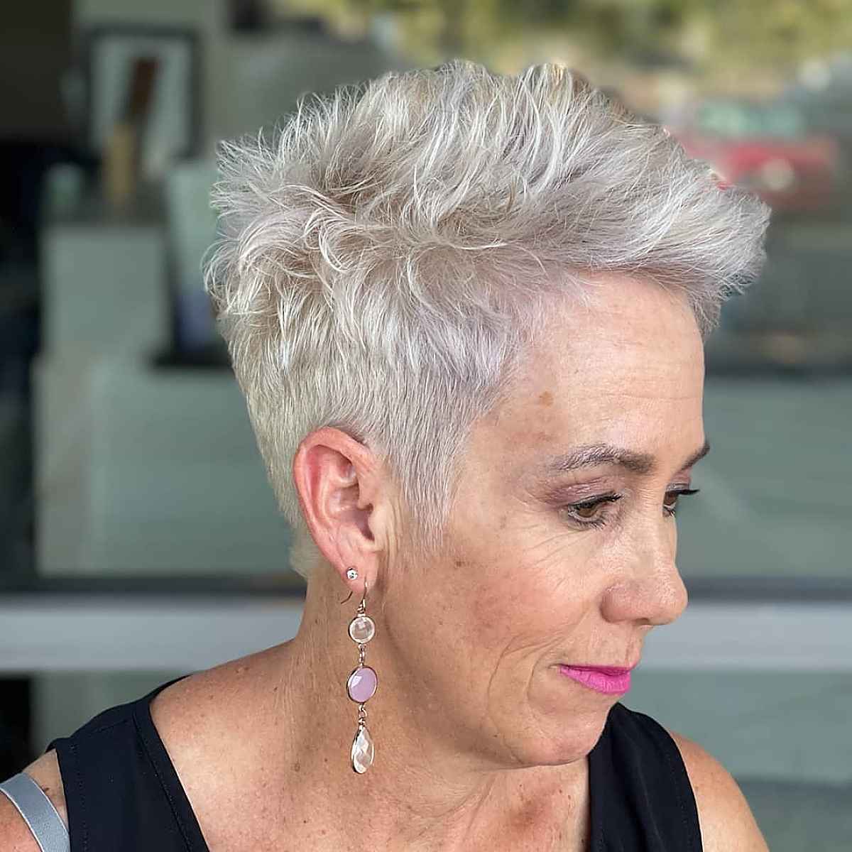 simply pixie with a spiky top for 60 year old ladies