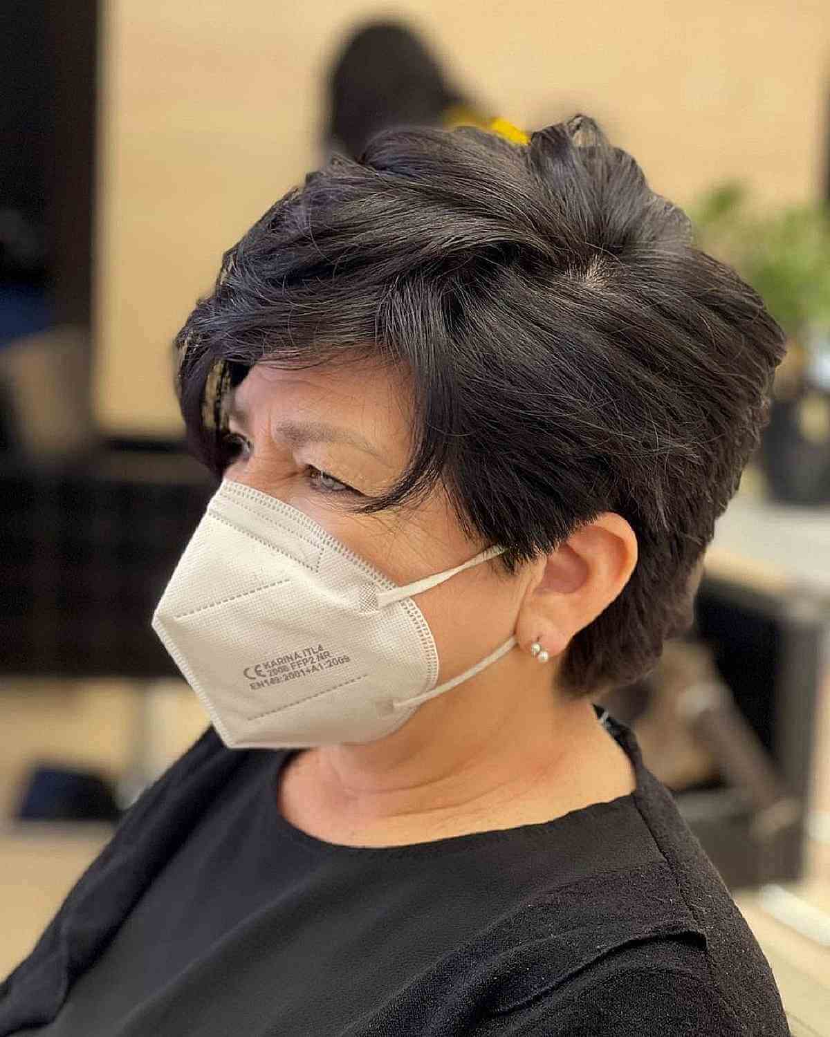 soft pixie crop for big women in their 60s with fat faces