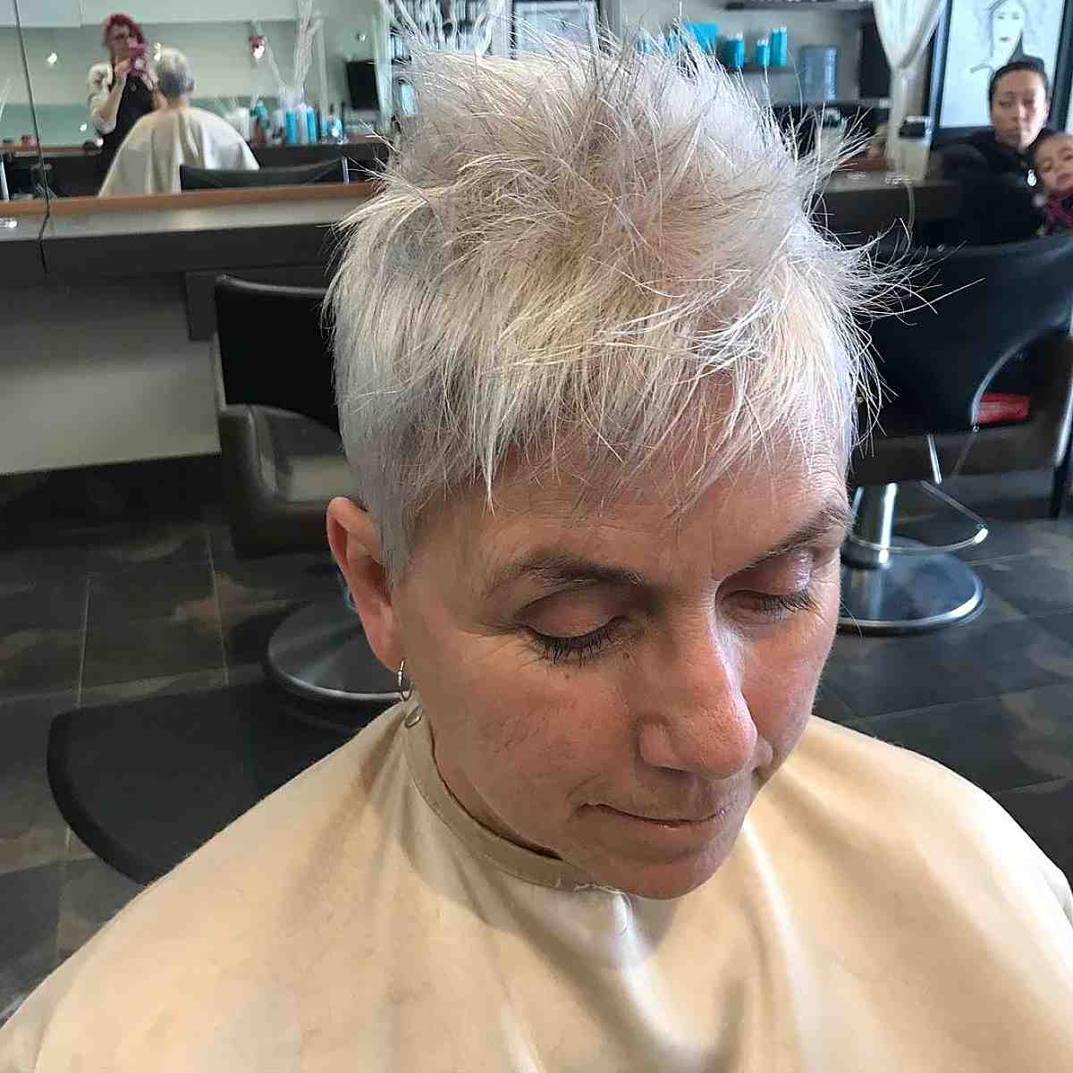 spiked short pixie for 60 year olds with fine hair