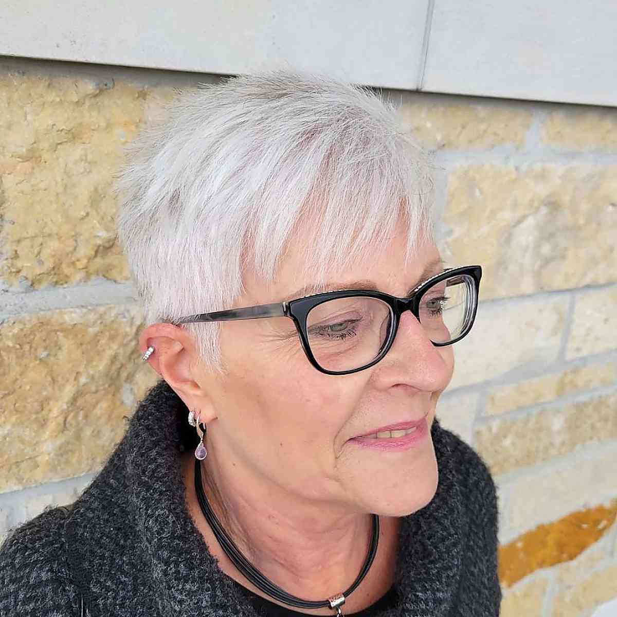 spiky pixie cut for women in their seventies
