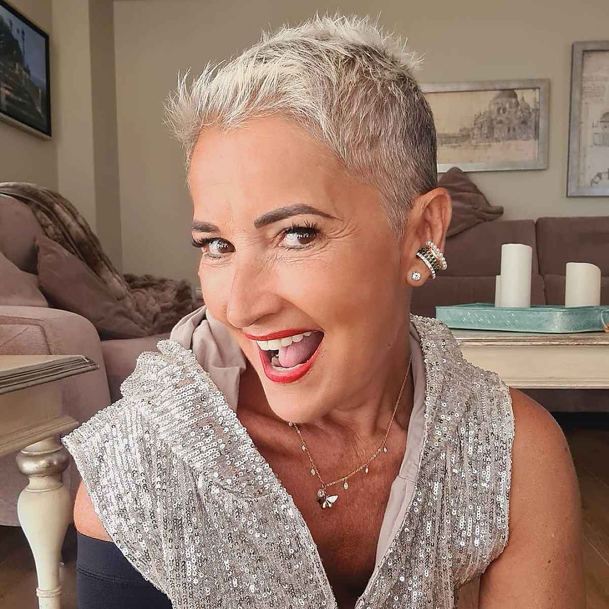 spiky pixie for short hair for senior women