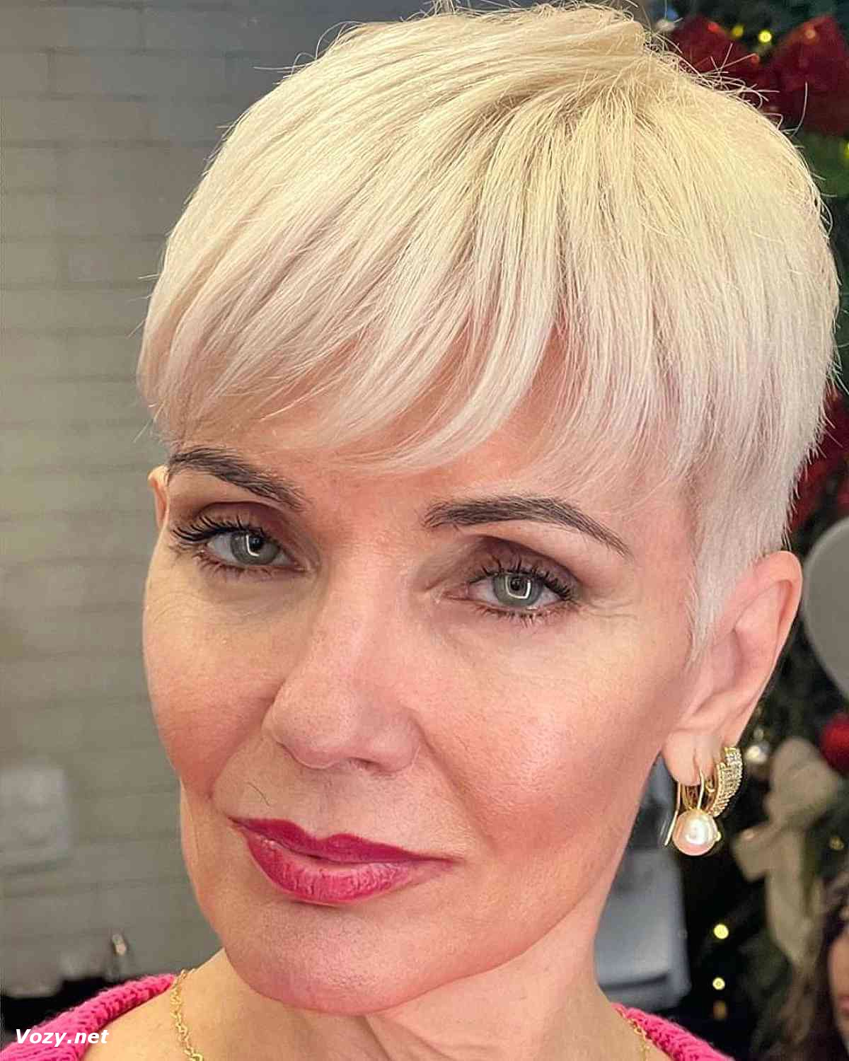 super blonde wispy pixie style for old ladies
