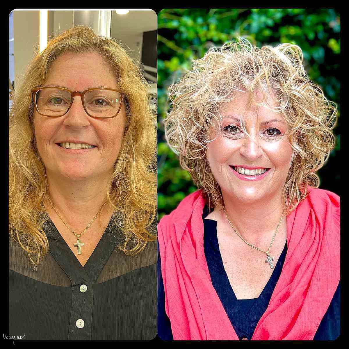 super cute blonde layered curls