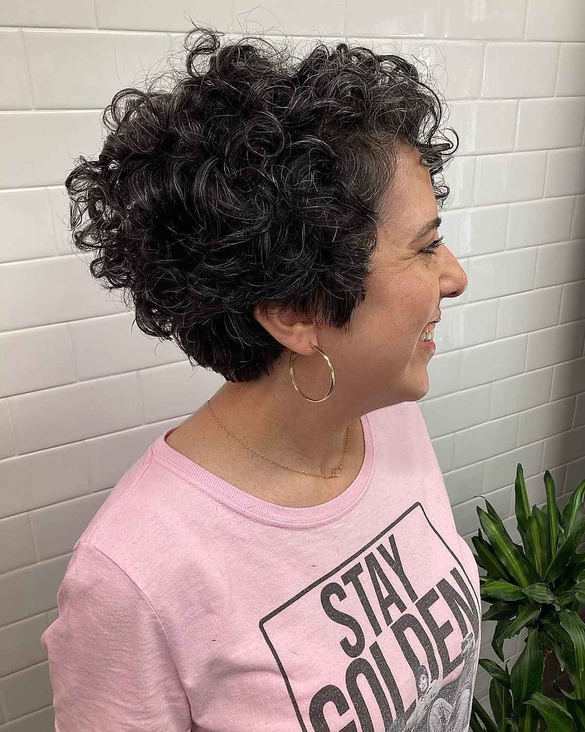 tapered pixie bob for curly hair for ladies aged 60