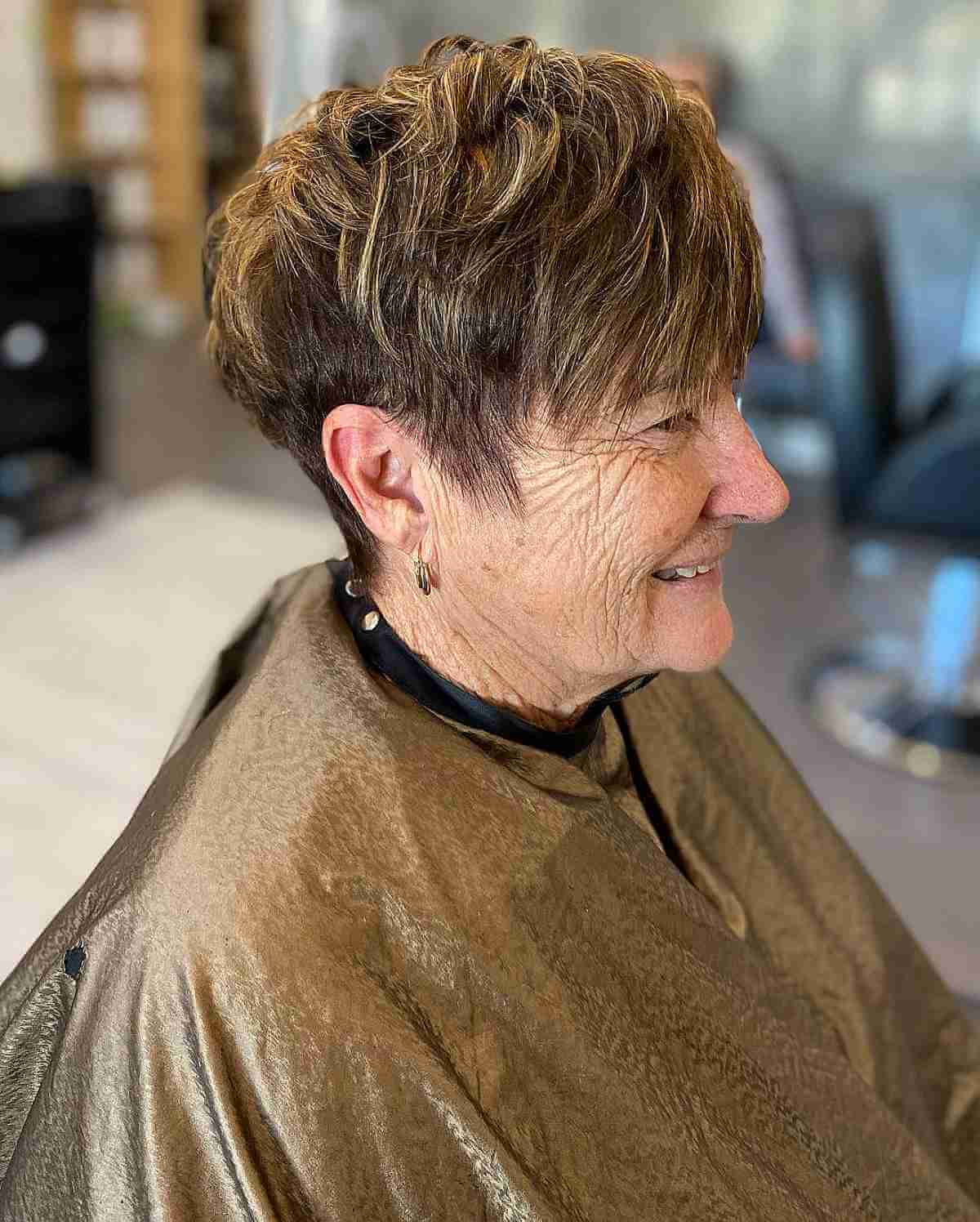 tapered pixie with layers for women past 70