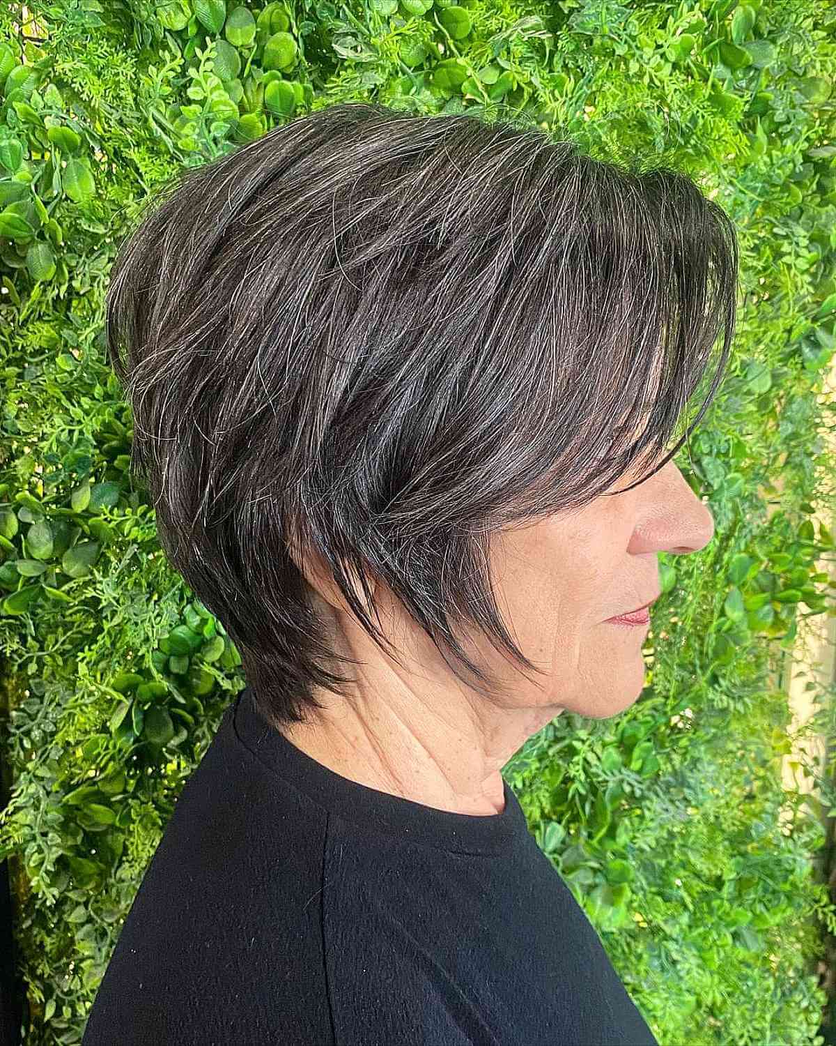textured piece y long pixie for a woman over 70