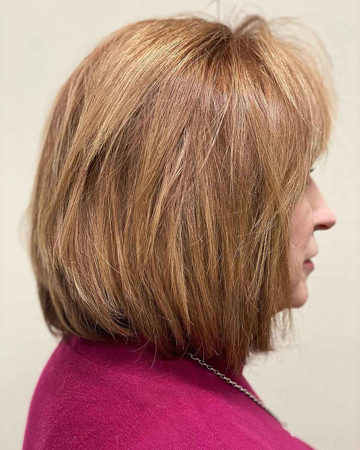 thick bob cut for women over 60 with choppy layers