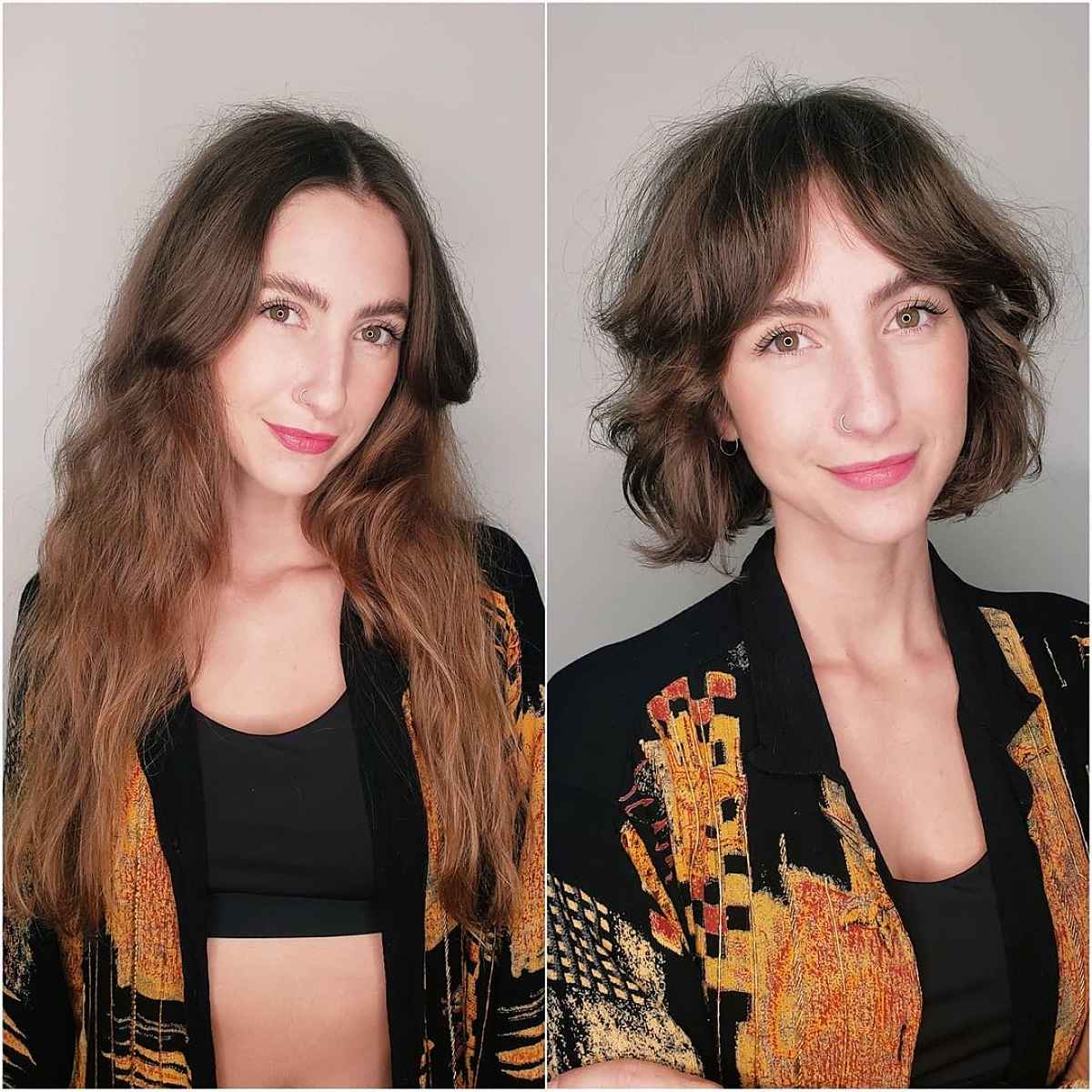 tousled bob with longer bangs