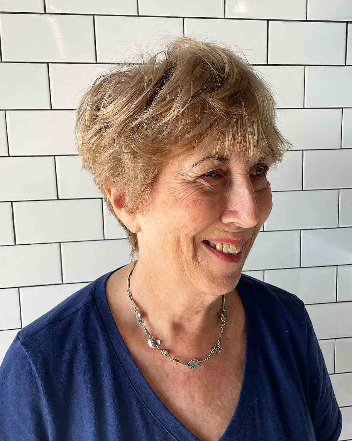 tousled lixie hairstyle for women over 70