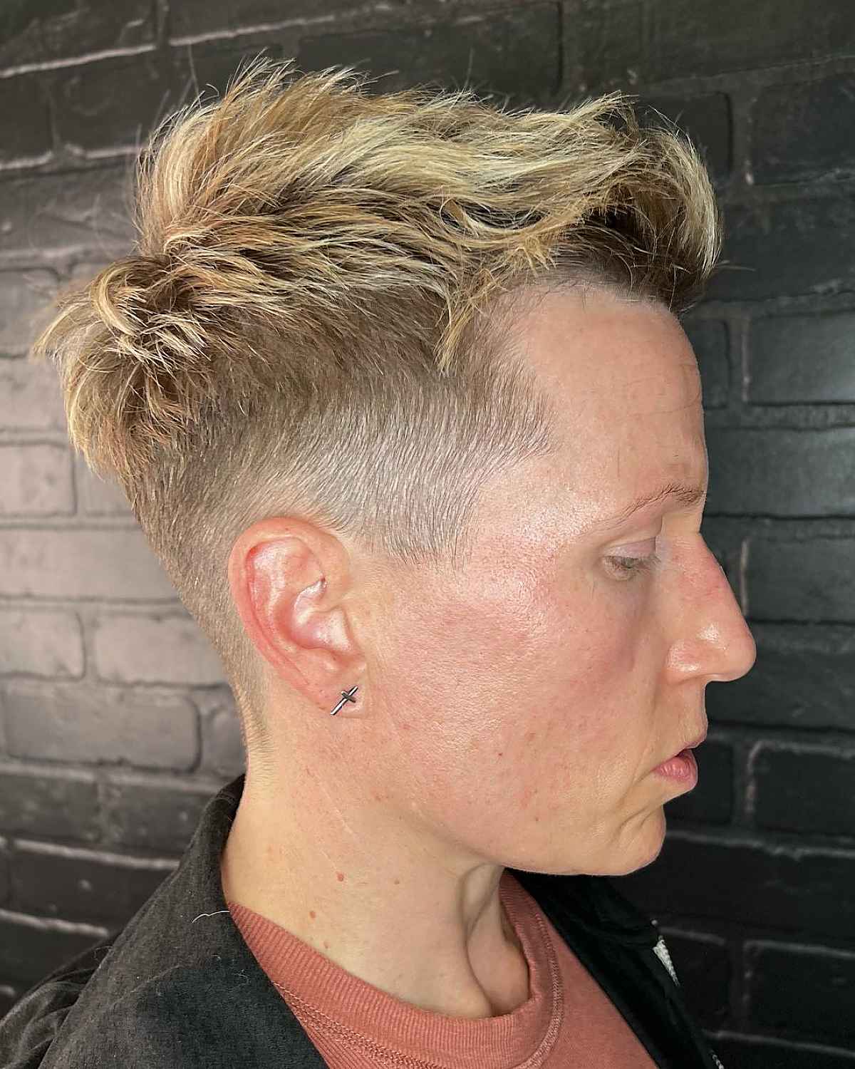 undercut pixie with a textured top for women 40 years old and up