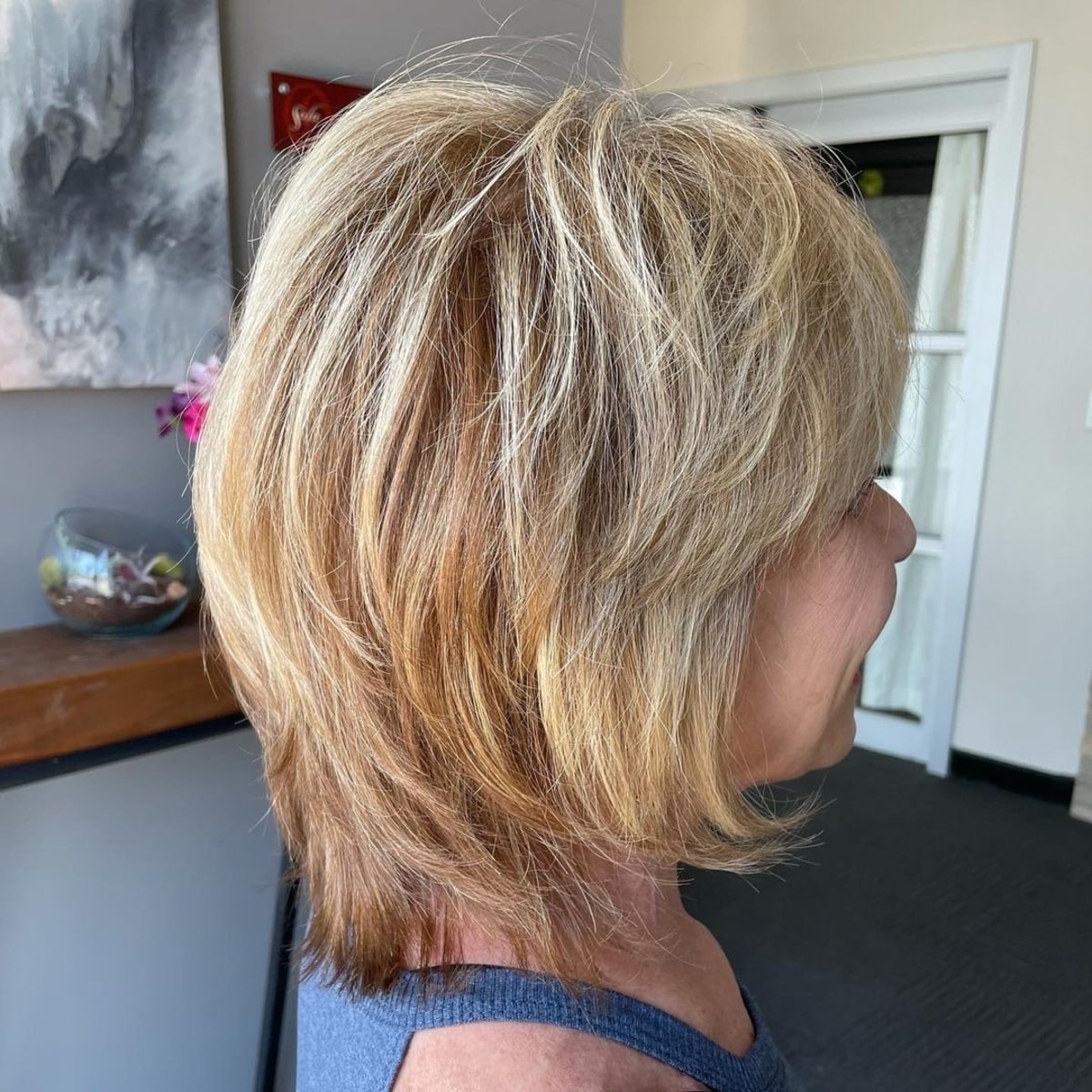 uneven lob with highlights