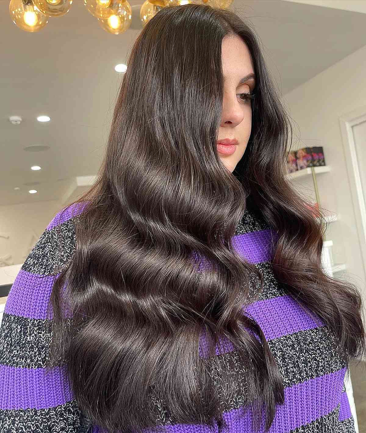 very long waves on round faces for 40 year old ladies