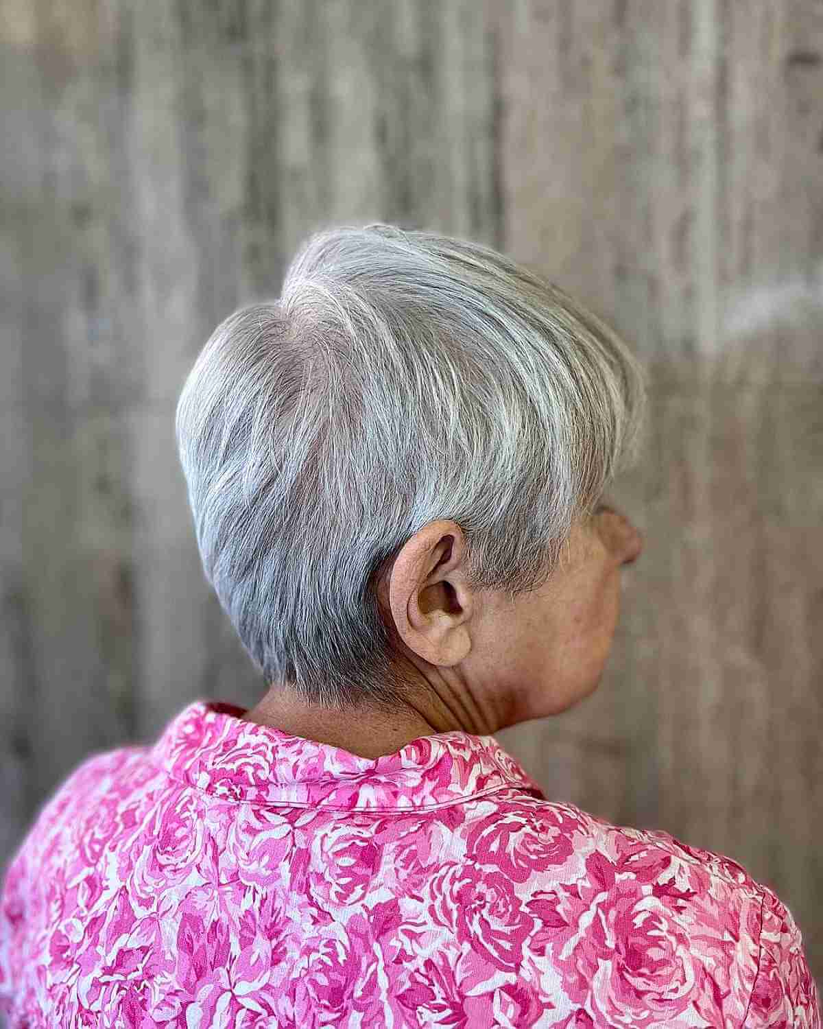 very short graduated pixie for ladies past 70