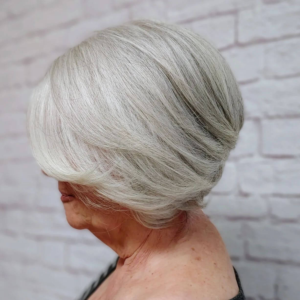 very short grey bob for 60 year olds