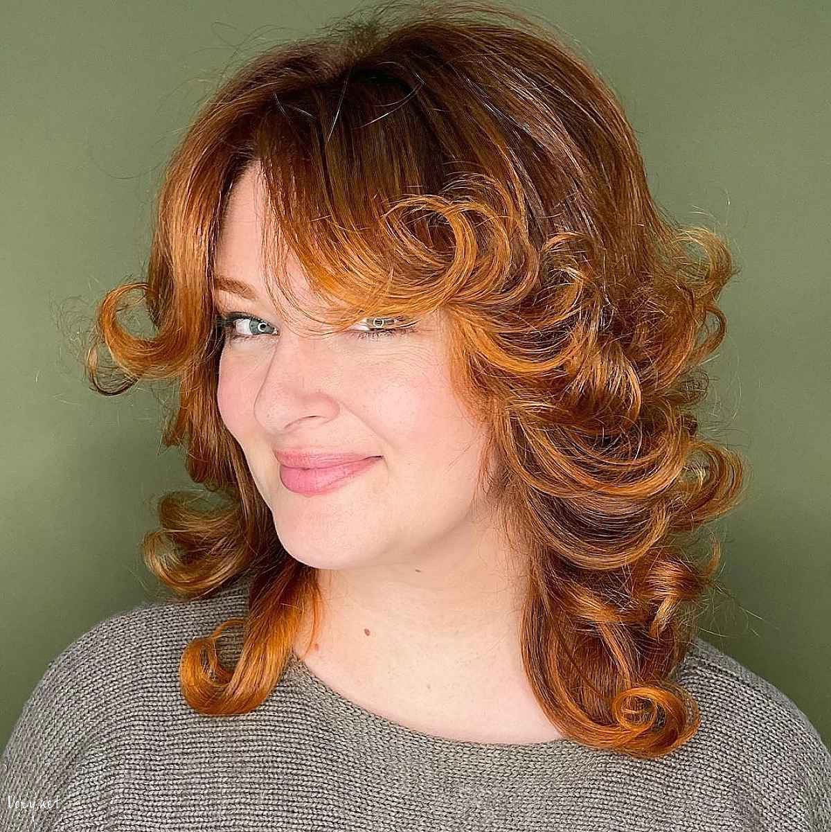 vintage inspired curtain bangs