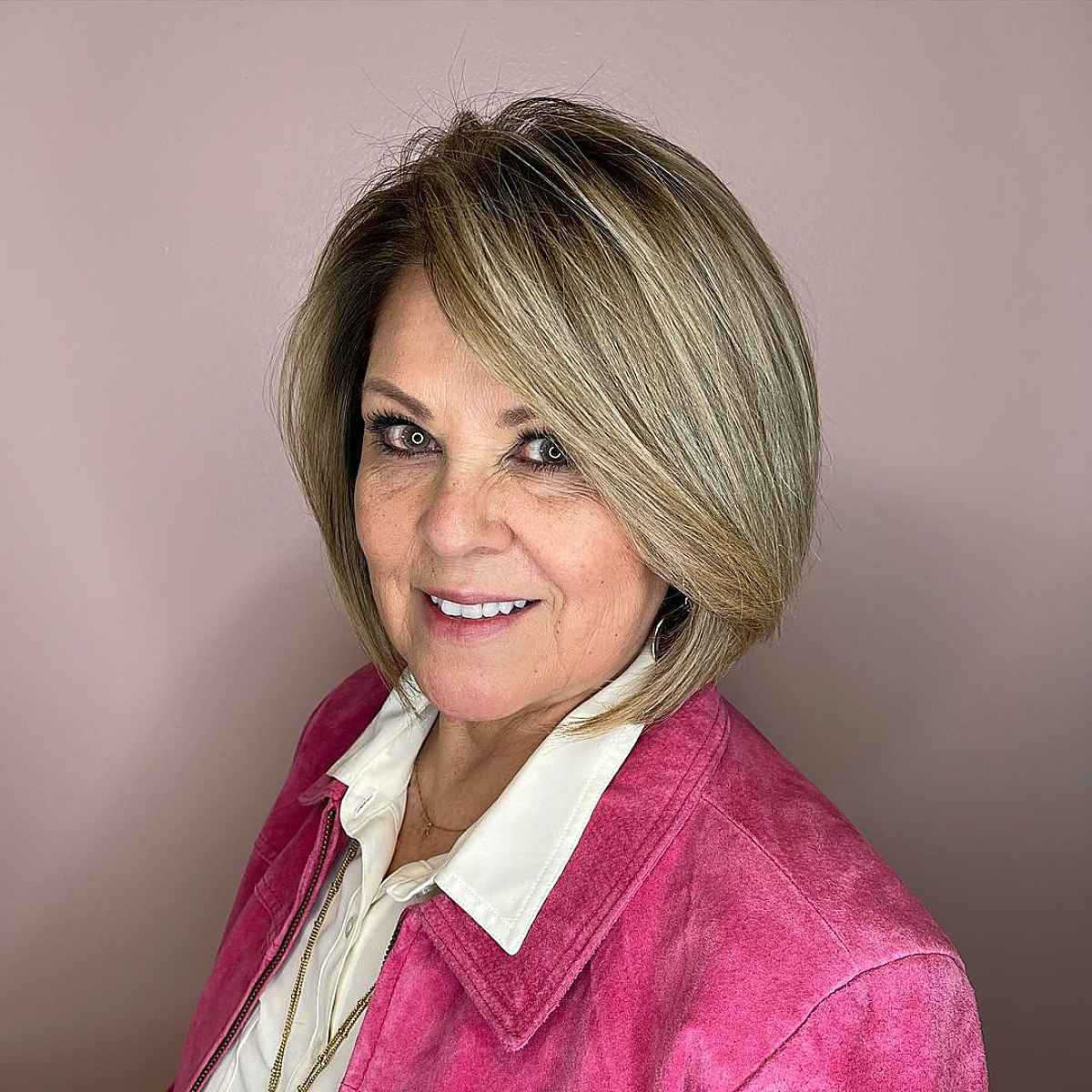 voluminous bob for thinning hair for women in their 60s