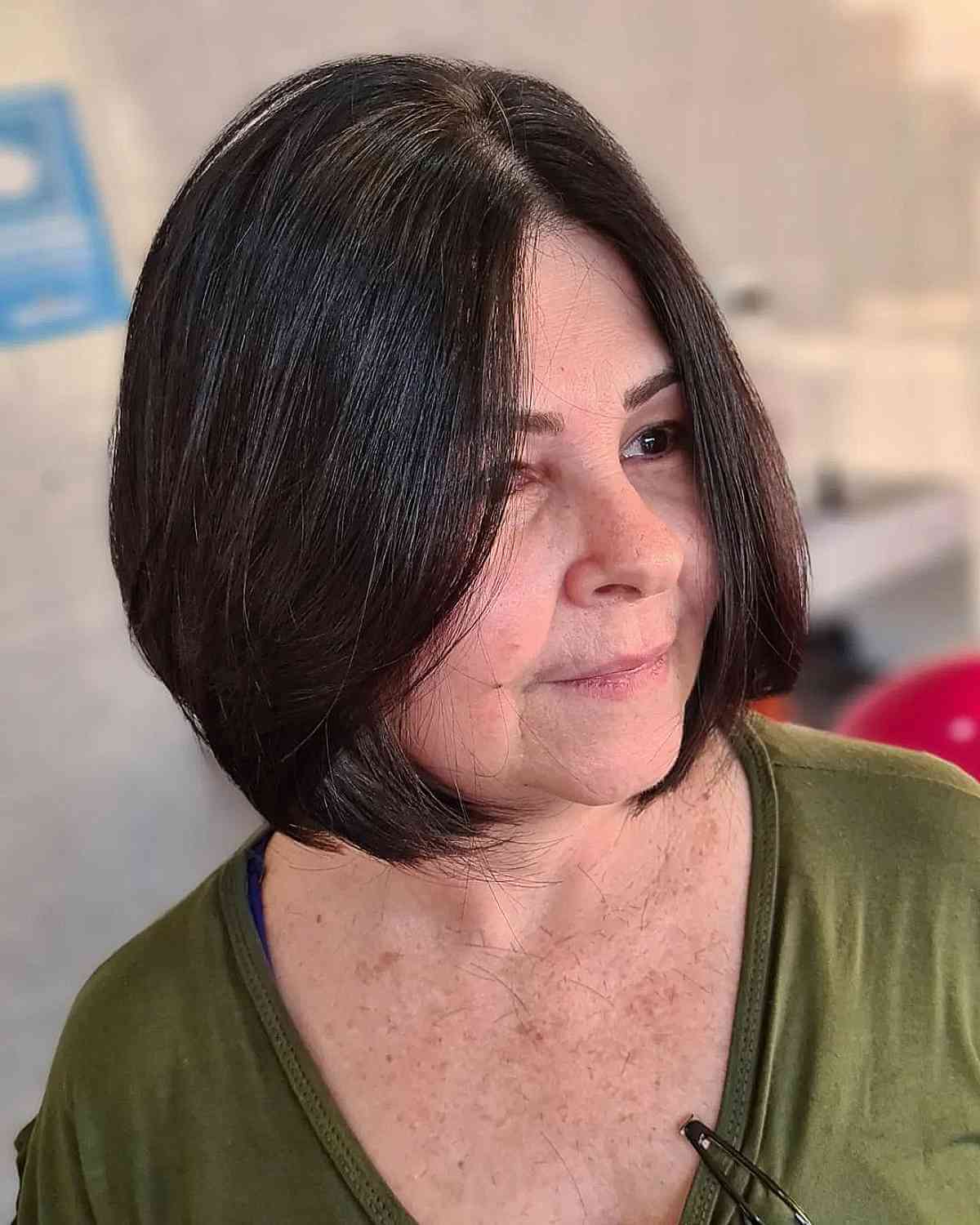 wash and wear long straight bob for ladies 60 and over