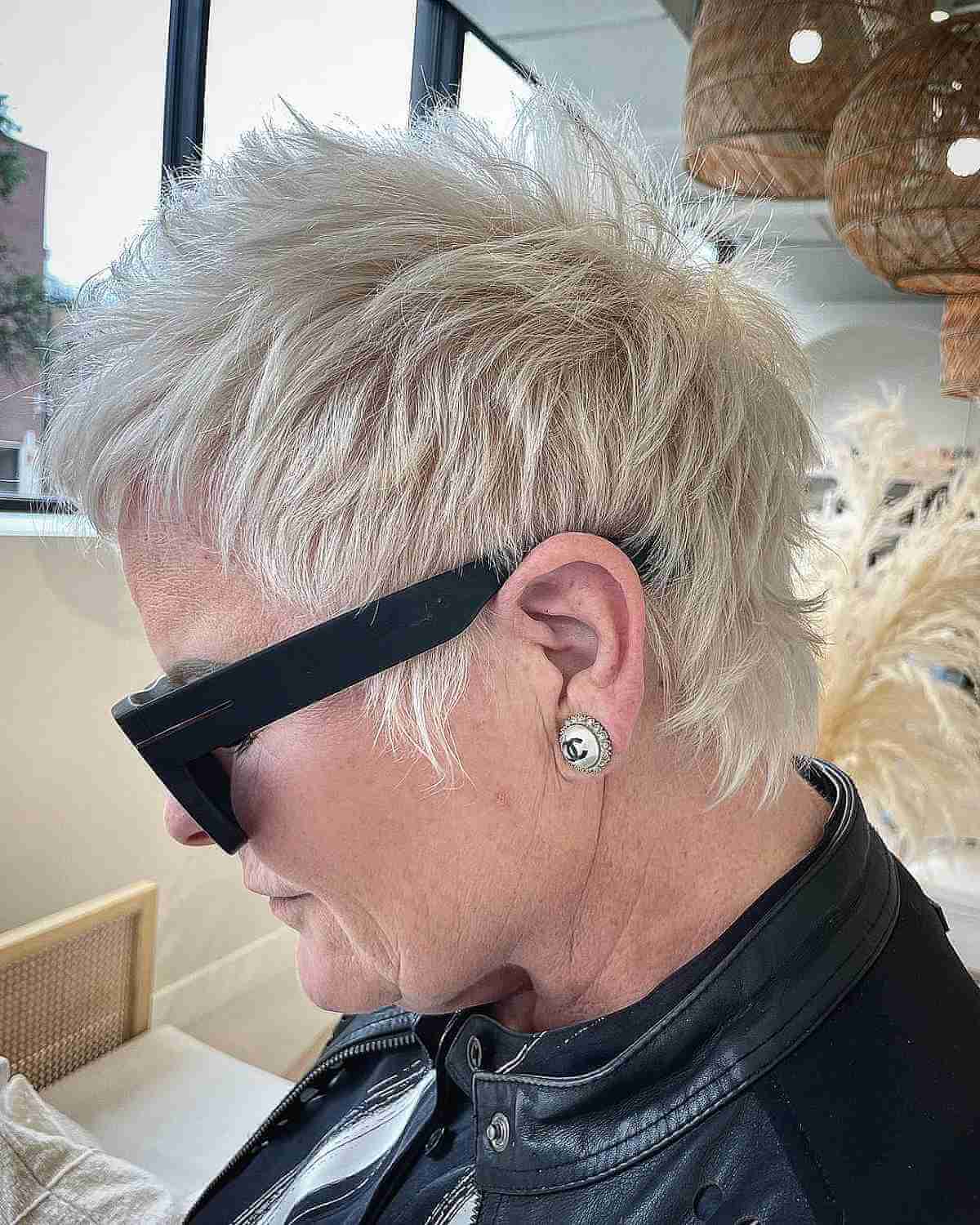 wash and wear razored spiky pixie for ladies over sixty