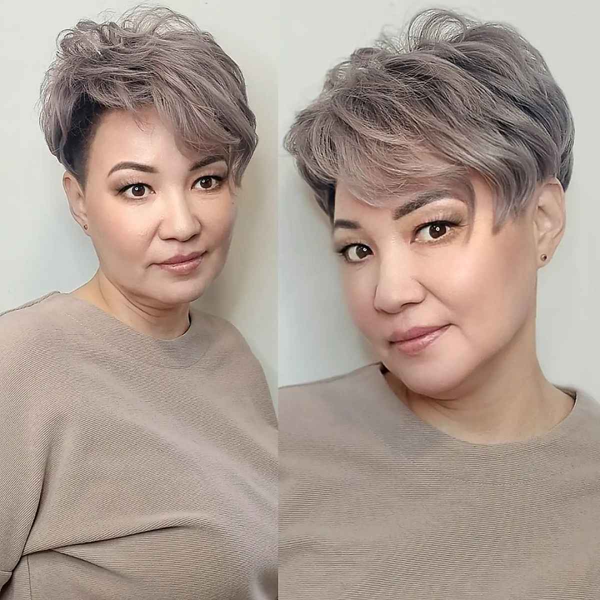wavy pixie undercut for women past their 40s