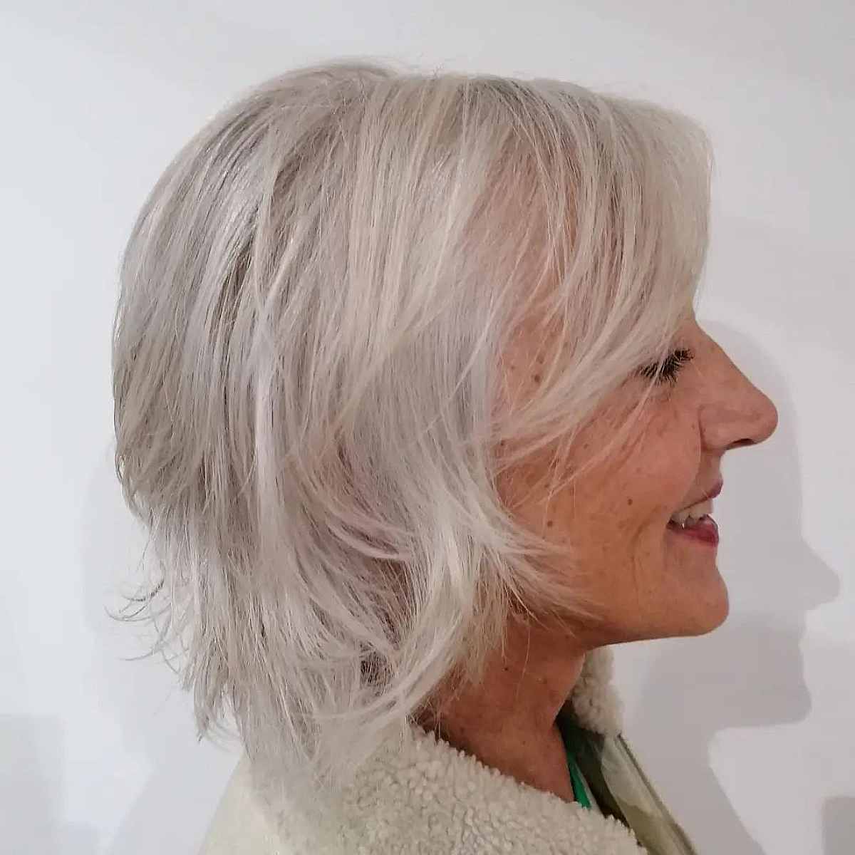 white wispy bob style for women over 70 with fine hair